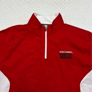 Knights Apparel Wisconsin Badgers Quarter Zip Pullover Windbreaker Men’s Large